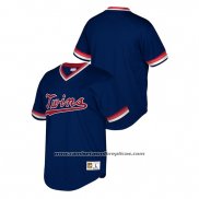 Camiseta Beisbol Hombre Minnesota Twins Cooperstown Collection Mesh Wordmark V-Neck Azul