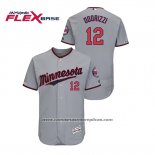 Camiseta Beisbol Hombre Minnesota Twins Jake Odorizzi 150th Aniversario Patch Autentico Flex Base Gris