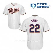 Camiseta Beisbol Hombre Minnesota Twins Miguel Sano 22 Blanco Primera Cool Base
