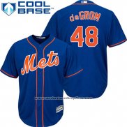 Camiseta Beisbol Hombre New York Mets Jacob Degrom 48 Azul Alterno Primera Cool Base