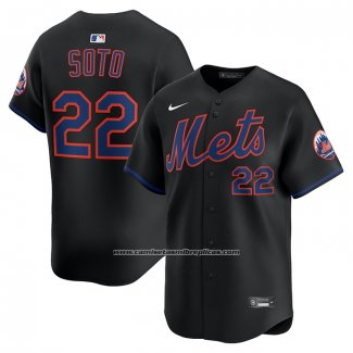 Camiseta Beisbol Hombre New York Mets Juan Soto Alterno Limited Negro