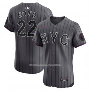 Camiseta Beisbol Hombre New York Mets Juan Soto City Connect Elite Gris