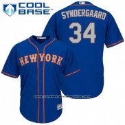 Camiseta Beisbol Hombre New York Mets Noah Syndergaard 34 Azul Alterno Cool Base