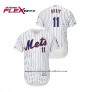 Camiseta Beisbol Hombre New York Mets Rajai Davis 150th Aniversario Patch Autentico Flex Base Blanco