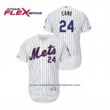 Camiseta Beisbol Hombre New York Mets Robinson Cano 150th Aniversario Patch Autentico Flex Base Blanco