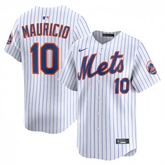 Camiseta Beisbol Hombre New York Mets Ronny Mauricio Alterno Limited Blanco