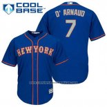 Camiseta Beisbol Hombre New York Mets Travis D'arnaud 7 Azul Alterno Cool Base