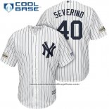 Camiseta Beisbol Hombre New York Yankees 2017 Postemporada Luis Severino Blanco Cool Base
