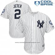 Camiseta Beisbol Hombre New York Yankees Derek Jeter Blanco Retirement Primera Cool Base