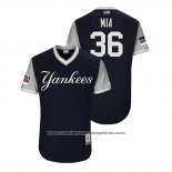 Camiseta Beisbol Hombre New York Yankees Lance Lynn 2018 LLWS Players Weekend Mia Azul