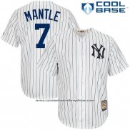 Camiseta Beisbol Hombre New York Yankees Mickey Mantle Big Tall Cooperstown Blanco Cool Base