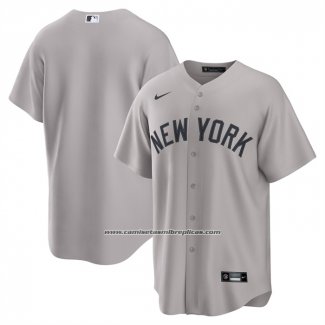 Camiseta Beisbol Hombre New York Yankees Segunda Replica Gris