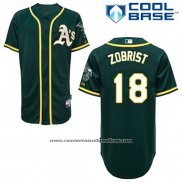 Camiseta Beisbol Hombre Oakland Athletics Ben Zobrist 18 Verde Alterno Cool Base