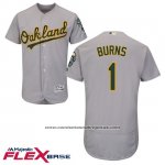 Camiseta Beisbol Hombre Oakland Athletics Billy Burns Gris Autentico Collection Flex Base Custom