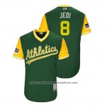 Camiseta Beisbol Hombre Oakland Athletics Jed Lowrie 2018 LLWS Players Weekend Jedi Green