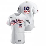 Camiseta Beisbol Hombre Oakland Athletics Liam Hendriks 2020 Stars & Stripes 4th of July Blanco