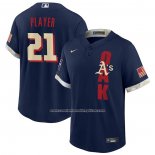 Camiseta Beisbol Hombre Oakland Athletics Personalizada 2021 All Star Replica Azul