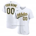 Camiseta Beisbol Hombre Oakland Athletics Primera Autentico Personalizada Blanco1