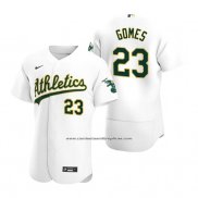 Camiseta Beisbol Hombre Oakland Athletics Yan Gomes Autentico Primera Blanco