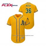 Camiseta Beisbol Hombre Oakland Athletics Yusmeiro Petit 150th Aniversario Patch Autentico Flex Base Oro