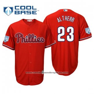 Camiseta Beisbol Hombre Philadelphia Phillies Aaron Altherr Cool Base Entrenamiento de Primavera 2019 Rojo