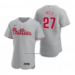 Camiseta Beisbol Hombre Philadelphia Phillies Aaron Nola Autentico 2020 Road Gris