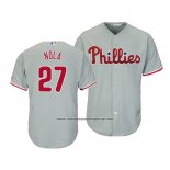 Camiseta Beisbol Hombre Philadelphia Phillies Aaron Nola Cool Base Segunda Gris