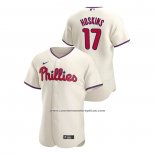 Camiseta Beisbol Hombre Philadelphia Phillies Rhys Hoskins Autentico 2020 Alterno Crema