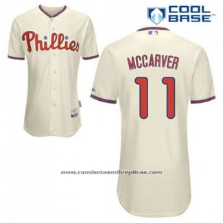 Camiseta Beisbol Hombre Philadelphia Phillies Tim Mccarver 11 Crema Alterno Cool Base