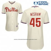 Camiseta Beisbol Hombre Philadelphia Phillies Tug Mcgraw 45 Crema Alterno Cool Base
