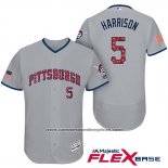 Camiseta Beisbol Hombre Pittsburgh Pirates 2017 Estrellas y Rayas Josh Harrison Gris Flex Base