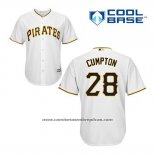 Camiseta Beisbol Hombre Pittsburgh Pirates Brandon Cumpton 28 Blanco Primera Cool Base