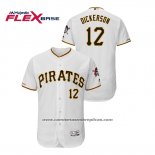 Camiseta Beisbol Hombre Pittsburgh Pirates Corey Dickerson 150th Aniversario Patch Flex Base Blanco