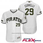Camiseta Beisbol Hombre Pittsburgh Pirates Francisco Cervelli Blanco 2018 Primera Alterno Flex Base