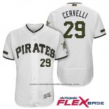 Camiseta Beisbol Hombre Pittsburgh Pirates Francisco Cervelli Blanco 2018 Primera Alterno Flex Base