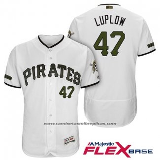 Camiseta Beisbol Hombre Pittsburgh Pirates Jordan Luplow Blanco 2018 Primera Alterno Flex Base