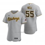 Camiseta Beisbol Hombre Pittsburgh Pirates Josh Bell Autentico Road Gris