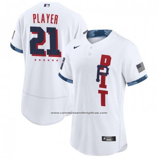 Camiseta Beisbol Hombre Pittsburgh Pirates Personalizada 2021 All Star Autentico Blanco