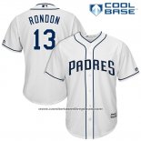Camiseta Beisbol Hombre San Diego Padres 13 Jose Rondon Blanco 2017 Cool Base