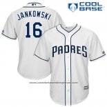 Camiseta Beisbol Hombre San Diego Padres 16 Travis Jankowski Blanco 2017 Cool Base