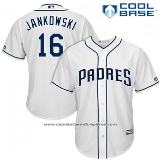 Camiseta Beisbol Hombre San Diego Padres 16 Travis Jankowski Blanco 2017 Cool Base