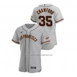 Camiseta Beisbol Hombre San Francisco Giants Brandon Crawford Autentico 2020 Road Gris