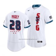 Camiseta Beisbol Hombre San Francisco Giants Buster Posey 2021 All Star Autentico Blanco