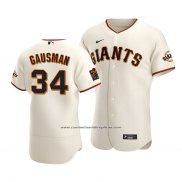 Camiseta Beisbol Hombre San Francisco Giants Kevin Gausman Autentico Primera Crema