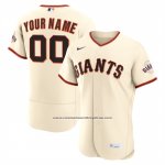 Camiseta Beisbol Hombre San Francisco Giants Primera Autentico Personalizada Crema