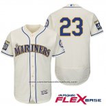 Camiseta Beisbol Hombre Seattle Mariners 23 Nelson Cruz Crema 2017 Flex Base