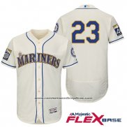 Camiseta Beisbol Hombre Seattle Mariners 23 Nelson Cruz Crema 2017 Flex Base