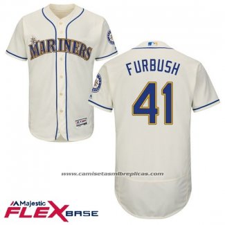 Camiseta Beisbol Hombre Seattle Mariners Autentico Charlie Furbush Crema Flex Base