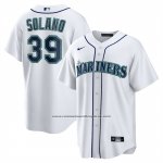Camiseta Beisbol Hombre Seattle Mariners Donovan Solano Primera Replica Blanco