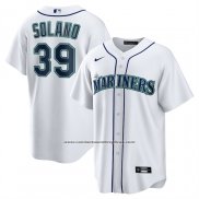 Camiseta Beisbol Hombre Seattle Mariners Donovan Solano Primera Replica Blanco